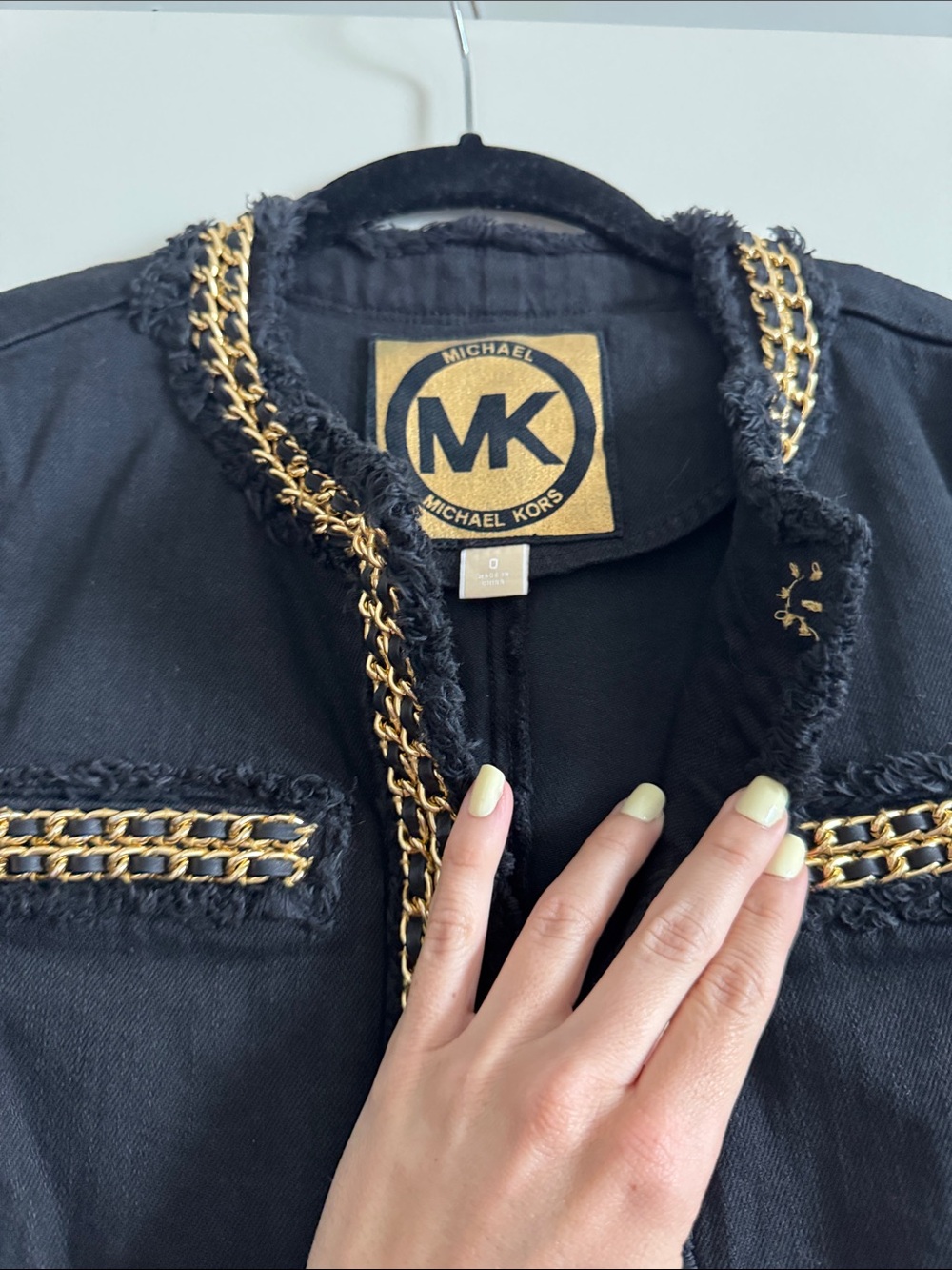 Michael Kors Black Jacket with Gold Chain Trim - Picture 5 of 6